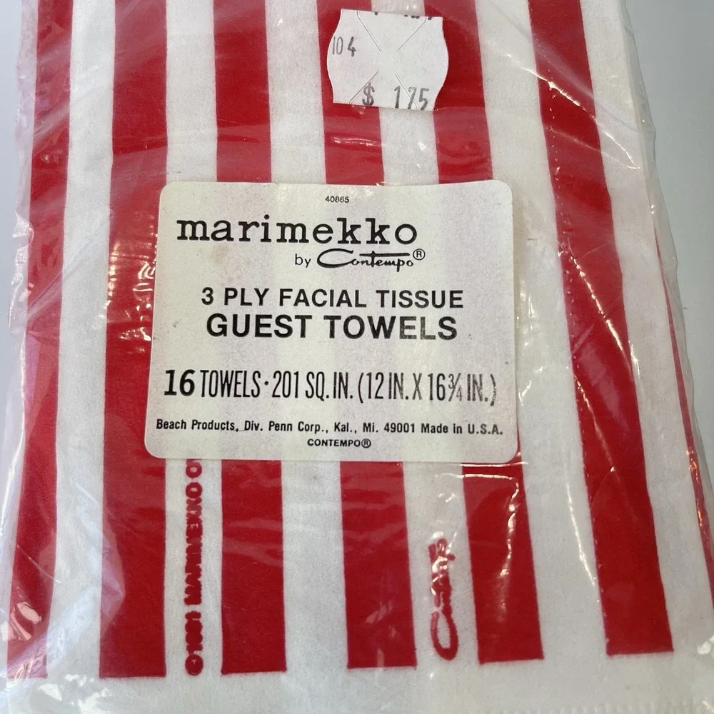 Marimekko by Contempo Vintage Paper Facial Tissue Guest Towels Napkins Year 1981